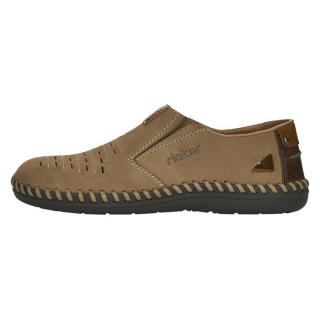 Pantofi Piele Naturala Barbati - Bej, Maro, Rieker - Relax, Confort - B2457-64-Bej-Maro - Marimea 40