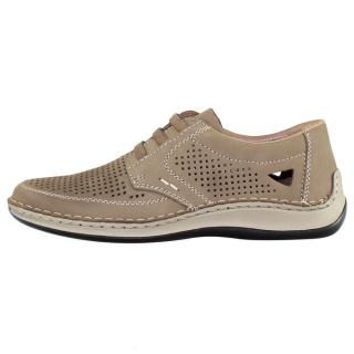 Pantofi Piele Naturala Barbati - Bej, Rieker - Relax, Confort - 05259-64-Brown - Marimea 41