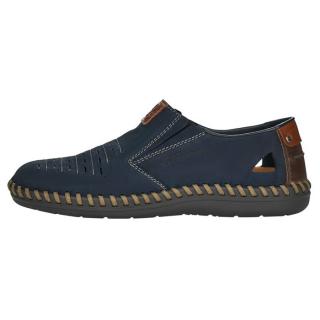 Pantofi Piele Naturala Barbati - Bleumarin, Maro, Rieker - Relax, Confort - B2457-14-Bleumarin-Maro - Marimea 40