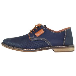 Pantofi Piele Naturala Barbati - Bleumarin, Rieker - 13439-14-Blue - Marimea 44