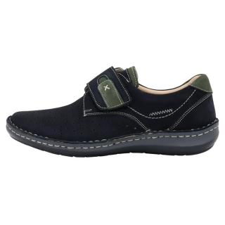 Pantofi Piele Naturala Barbati - Bleumarin, Verde, Otter - OT9583-42-2-Bleumarin-Verde - Marimea 40