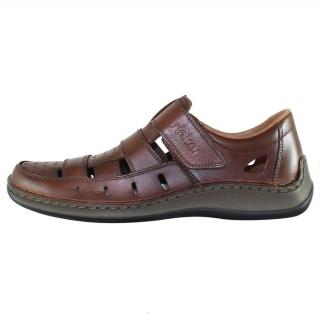 Pantofi Piele Naturala Barbati - Maro, Rieker - Relax, Confort - 05268-25-Brown - Marimea 42