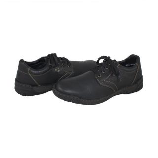 Pantofi Piele Naturala Barbati - Negru, Rieker - B03300-00-Black - Marimea 46