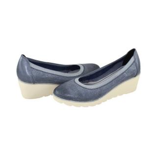 Pantofi Piele Naturala Dama - Albastru, Marco Tozzi - Toc Mediu - 2-22427-26-812-Denim-Antic - Marimea 38