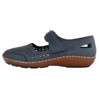 Pantofi Piele Naturala Dama - Albastru, Rieker - Relax, Confort - 44896-14-Albastru - Marimea 38