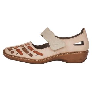 Pantofi Piele Naturala Dama - Bej, Maro, Rieker - Relax, Confort - 41369-61-Bej-Maro - Marimea 39