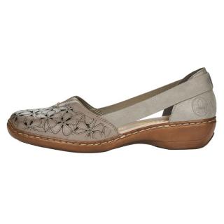 Pantofi Piele Naturala Dama - Bej, Rieker - Relax, Confort - 41356-64-Beige - Marimea 36