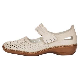 Pantofi Piele Naturala Dama - Bej, Rieker - Relax, Confort - 41399-60-Bej - Marimea 36