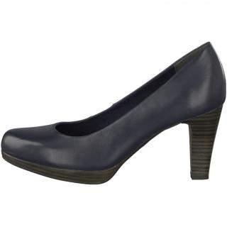 Pantofi Piele Naturala Dama - Bleumarin, Marco Tozzi - Toc Mediu - 2-22408-20-892-Navy-Antic - Marimea 40