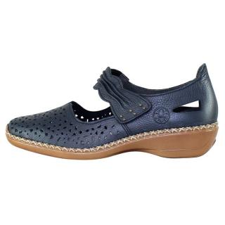 Pantofi Piele Naturala Dama - Bleumarin, Rieker - Relax, Confort - 41399-14-Blue-NW21 - Marimea 36