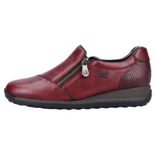 Pantofi Piele Naturala Dama - Bordo, Rieker - Relax, Confort, Impermeabil - 44265-35-Bordo - Marimea 37