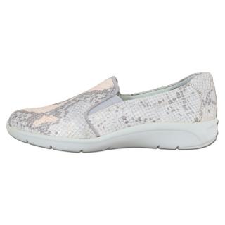 Pantofi Piele Naturala Dama - Gri, Roz, Naturlaufer - Relax, Confort - 35182-1-Pythona-Chrom-Gri-Roz - Marimea 41