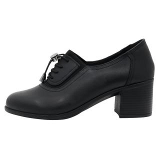 Pantofi Piele Naturala Dama - Negru, Nicolis - Toc Mediu - 124494-Negru - Marimea 36