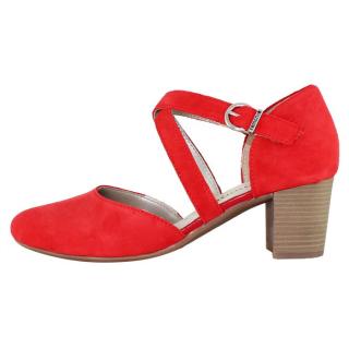 Pantofi Piele Naturala Dama - Rosu, Remonte - Toc Mediu - D0827-33-Red - Marimea 40