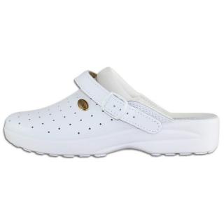 Saboti Piele Naturala - Alb, Scholl - Medicinali - F23927-1065-360-Clog-racy-White - Marimea 35