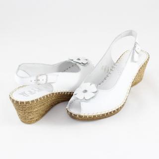 Sandale Piele Naturala Dama - Alb, Walk In The City - 8103-2205-Bianco - Marimea 39