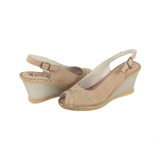 Sandale Piele Naturala Dama - Bej, Walk In The City - 7250-2973-Canapa - Marimea 37