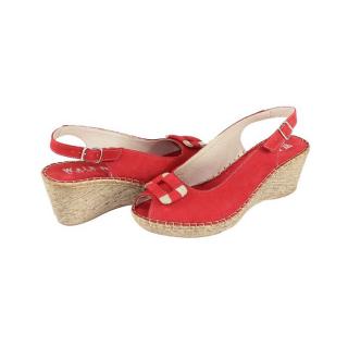 Sandale Piele Naturala Dama - Rosu, Walk In The City - 9011-3123-Rosso - Marimea 39