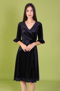 Rochie ARINA, Neagra, din Catifea, Engros