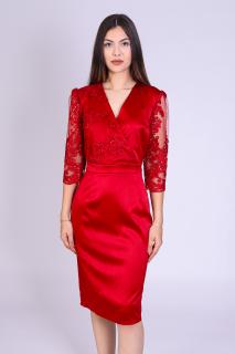 Rochie Bela, Din Tafta si Dantela, Bordo, Engros