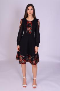 Rochie ECATERINA negru cu motive traditionale engros