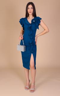 Rochie HELEN din Stofa cu Volanase, Engros