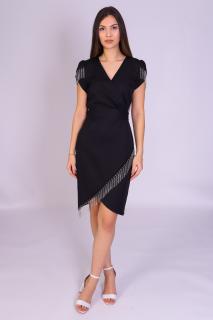 Rochie LILI office neagra cu accesorii argintii engros