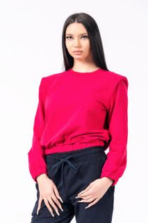 Bluza cu pernite la umeri, fucsia