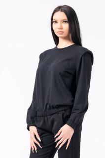 Bluza cu pernite la umeri, neagra