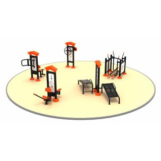 10FT Set de fitness pentru exterior cu panou 5 Aparate