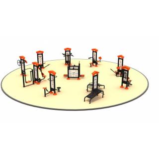 12FT Set de fitness pentru exterior cu panou 10 Aparate