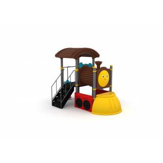 182M Tren Echipament loc de joaca exterior parc din metal cu Scara Tobogan si Cataratoare