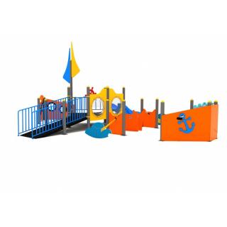 51EG Complex Echipament loc de joaca dizabilitati exterior parc din metal cu Rampa Tobogan Activitati