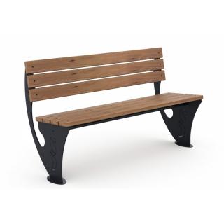 Banca pentru parc cu design modern cu structura metalica si lemn - 05B