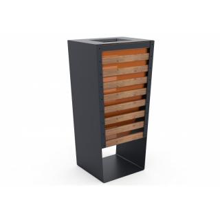 Cos de gunoi modern, cu structura metalica pentru parcuri - 77CK