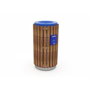 Cos de gunoi pentru hartie, realizat din lemn si metal - 50CK