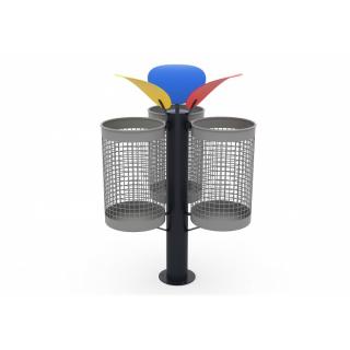 Cos de gunoi selectiv pentru parcuri, realizat din metal - 81CK