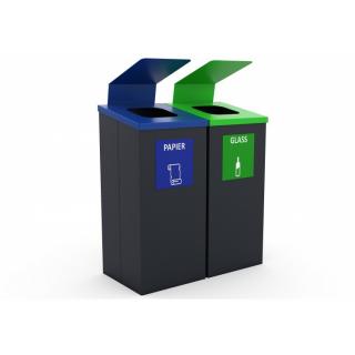 Cosuri de gunoi cu 2 tomberoane, pentru colectare selectiva - 64CK