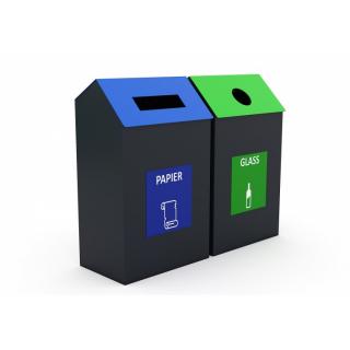 Cosuri de gunoi metalice pentru hartie si sticla - 55CK