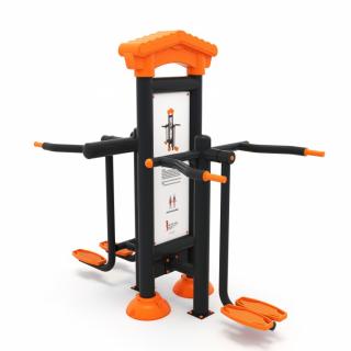 Echipament fitness exterior pentru abdomen   spate cu panou informativ 25FT