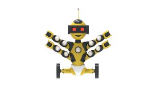 PK.11211 A Interactive Echipament loc de joaca independent ROBOT cu Activitati si Display