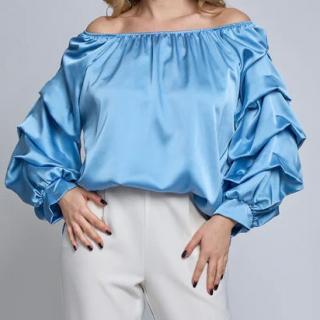 Bluza Satin Bleu-Ciel