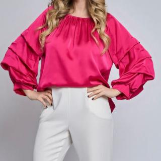 Bluza Satin Roz-Ciclam