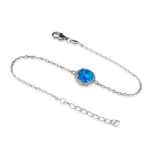 Bratara din Argint 925 cu Cristale Zirconia si Opal Sintetic