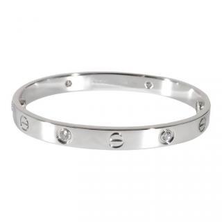 Bratara Fixa Argintie Love Cu Cristale Zirconia