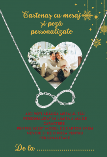 Cartonas personalizat cu mesaj si fotografie ,   Emotie in cutia de bijuterii - Model glob cu verde