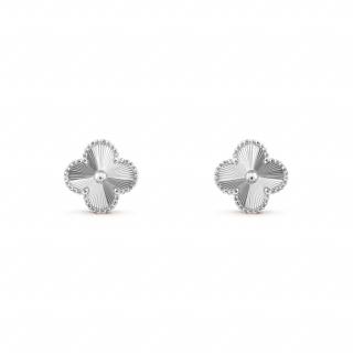 Cercei Alhambra Silver Placati cu Aur Alb De 14K
