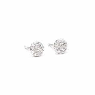 Cercei  Argint Round Incrustati Cu Cristale Zirconia