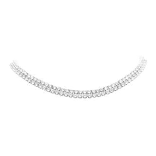 Chocker Tennis Placat Cu Aur Alb De 18K