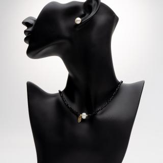 Colier Black Handmade Cu Perla Naturala